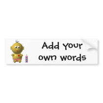 Cute baby with heart! bumper stickers
