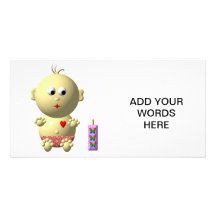 Cute baby with heart! customized photo card