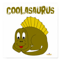 Cute Baby Yellow Dinosaur Coolasaurus posters