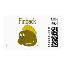 Cute Baby Yellow Dinosaur Finback stamps