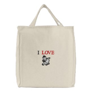 Cute Baby Zebra I LOVE Zebras embroideredbag