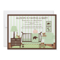 Cute Baby's Room Scene Shower Invitation