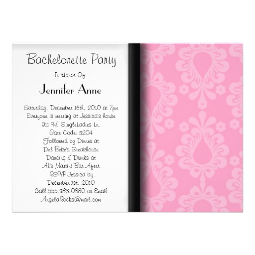Cute Bachelorette Party Personalized Invite