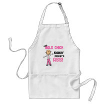 Cute Bald Chick Kicking Breast Cancer's Ass Apron