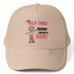 Cute Bald Chick Kicking Breast Cancer's Ass Mesh Hat