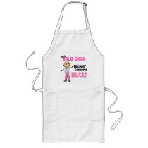 Cute Bald Chick Kicking Breast Cancer's Butt Apron