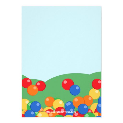 Cute Ball Pit Bounce House Birthday Party Personalized Announcements