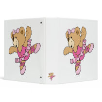 Cute Ballerina Bear 3 Ring Binder