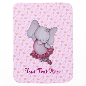 Cute Ballerina Elephant Baby Blanket