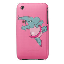 cute ballet ballerina elephant in tutu iphone 3 case