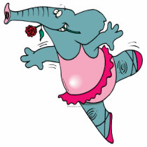 cute ballet ballerina elephant in tutu cut outs