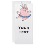 cute ballet ballerina piggy in a tutu pig rack card
