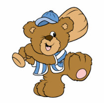 Cute Baseball Bear Photo Cutout