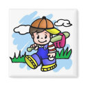 Cute Baseball Kid magnets by BackToSchoolDays Cute Baseball Kid magnets