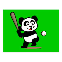 Cute Baseball Panda postcards