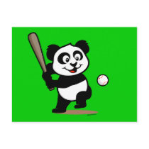 Cute Baseball Panda postcards