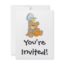 Cute Basketball Bear Announcement