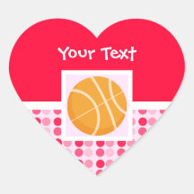Cute Basketball Heart Sticker