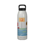 Cute basketball player red basketball jersey reusable water bottles