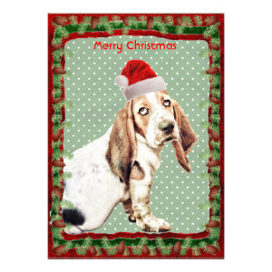 Cute Basset Hound dog Personalized Announcements