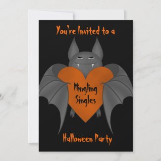 Funny amorous Halloween vampire bat rsvp Stickers from Zazzle.