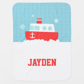 Cute Bath Toy Boat Nautical For Baby Boys Swaddle Blankets