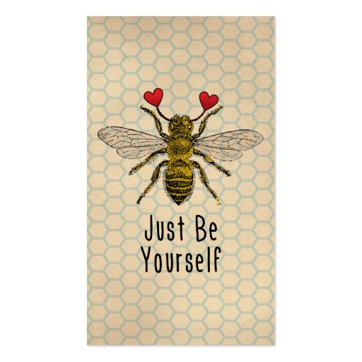 Cute Be Yourself Bee Business Cards (front side)