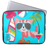 Cute Beach Bum Kitty Cat Sunglasses Beach Ball Laptop Computer Sleeves