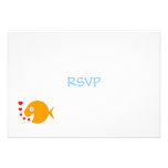 Cute Beach Wedding RSVP Card with Goldfish & Heart