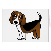 Cute Beagle Cartoon Dog Card