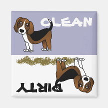 Cute Beagle Clean Dirty Dishwasher Magnet