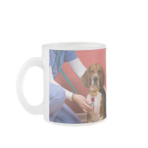 Cute Beagle Dog Getting a Veterinary Checkup Mugs