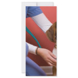 Cute Beagle Dog Getting a Veterinary Checkup Personalized Rack Card