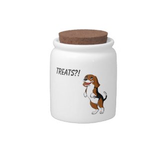 Cute Beagle Dog Puppy Treats Yum Dinner Time Love Candy Jar