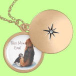 cute beagle puppy and mom dog realist art Necklace necklaces