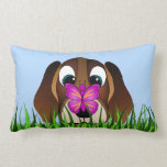 Cute Beagle Puppy Dog and Butterfly Lumbar Pillows pillows