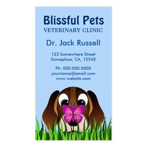 Cute Beagle Puppy Dog Veterinary Business Cards (front side)