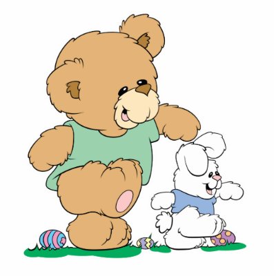 easter bunny pictures images. Cute Bear and Easter Bunny