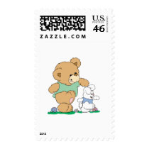 Cute Bear and Easter Bunny Postage