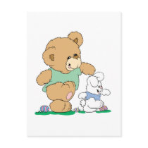 Cute Bear and Easter Bunny Post Card