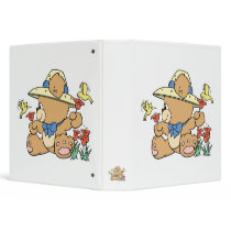 Cute Bear and Hummingbirds Binder