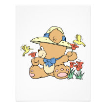 Cute Bear and Hummingbirds Custom Invite