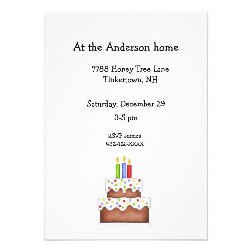 Cute Bear Birthday Invite Age 3