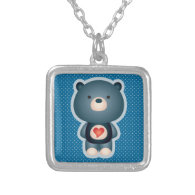 Cute Bear Blue Necklaces