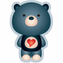Cute Bear Blue Photo Cut Outs