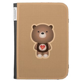 Cute Bear Brown Kindle Folio Case