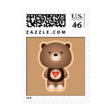 Cute Bear Brown Stamp