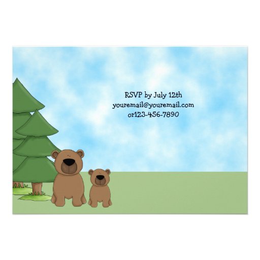 Cute Bear & Cabin Baby Shower Invitation for Girls