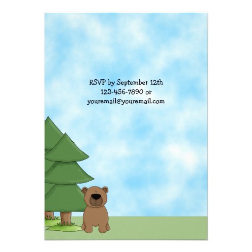 Cute Bear & Cabin Birthday Invitation for Boys