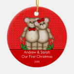 Cute Bear Couple Our First Christmas Ornament